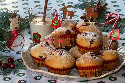 Muffins  aux lait de poule et aux canneberges