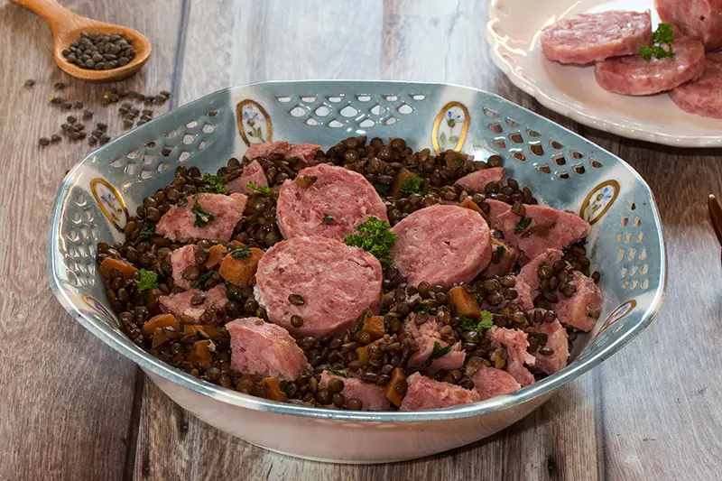 Salade de lentilles à la Lyonnaise