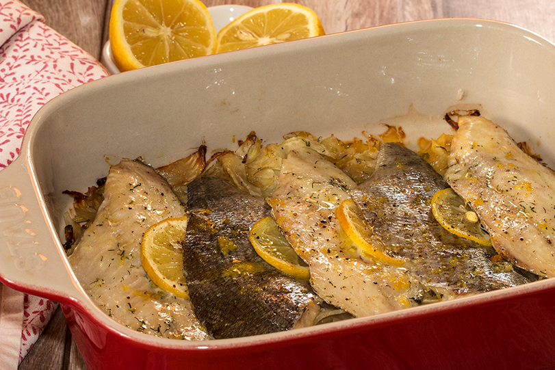 Filets de dorades grises, sur tombée de fenouil