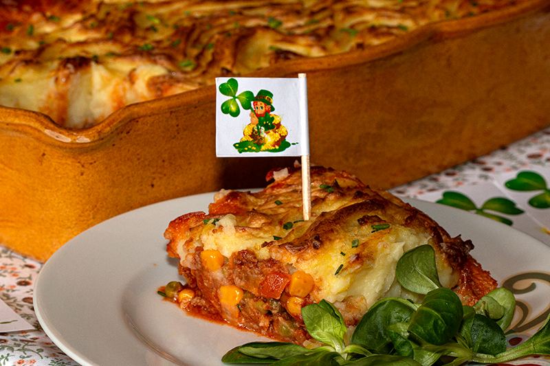 Le shepperd’s pie,  parmentier au bœuf et légumes irlandais