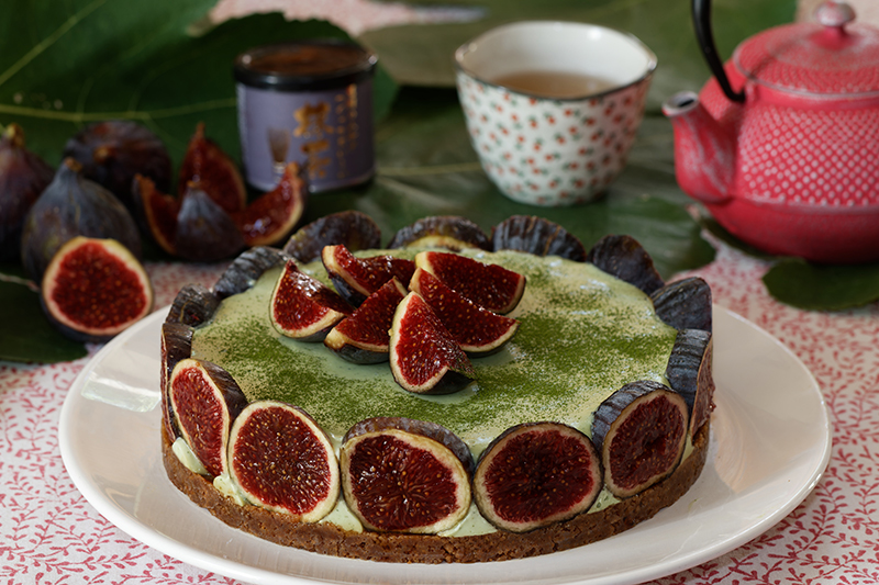 Cheese cake au thé matcha et aux figues