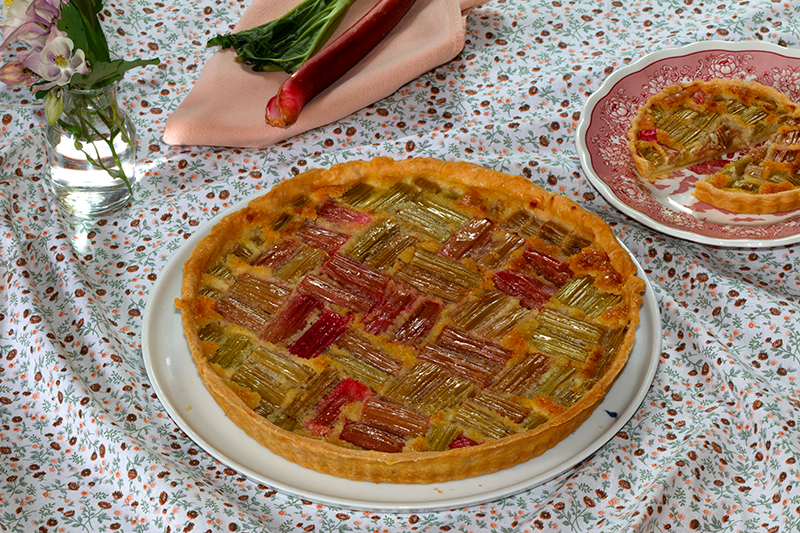 Tarte à la rhubarbe, crème d’amande