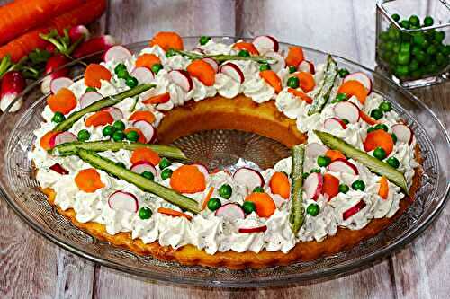 Tarte couronne aux légumes de printemps