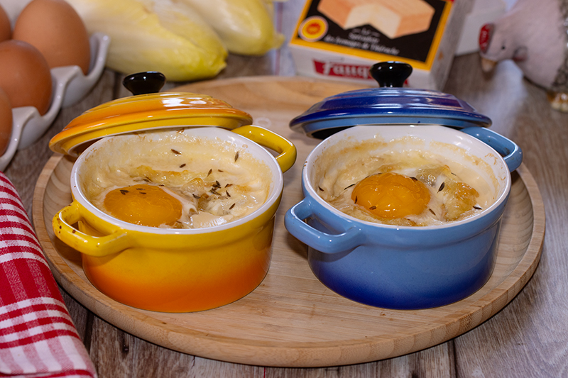 Œufs cocotte aux endives et Maroilles