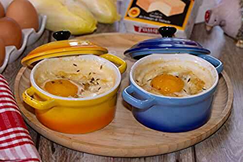 Œufs cocotte aux endives et Maroilles