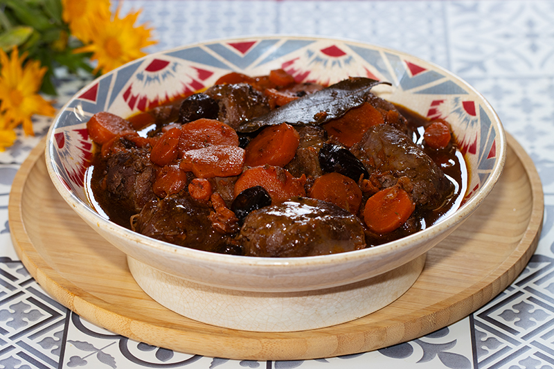 Daube de joues de porc aux carottes