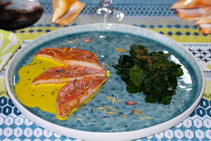 Filets de rougets à la crème de safran