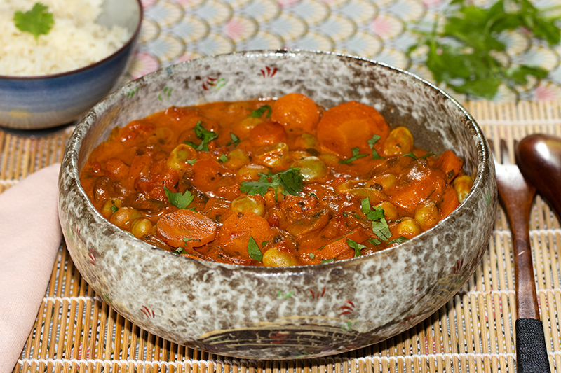 Curry de fèves et de carottes