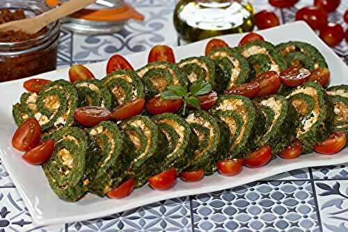 Roulé aux épinards au pesto rosso et feta