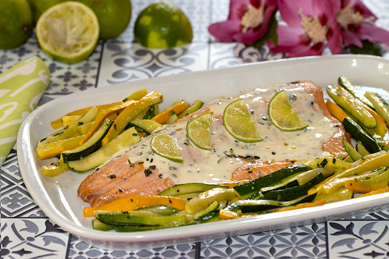 Filet de truite à la crème au citron vert et à l’estragon