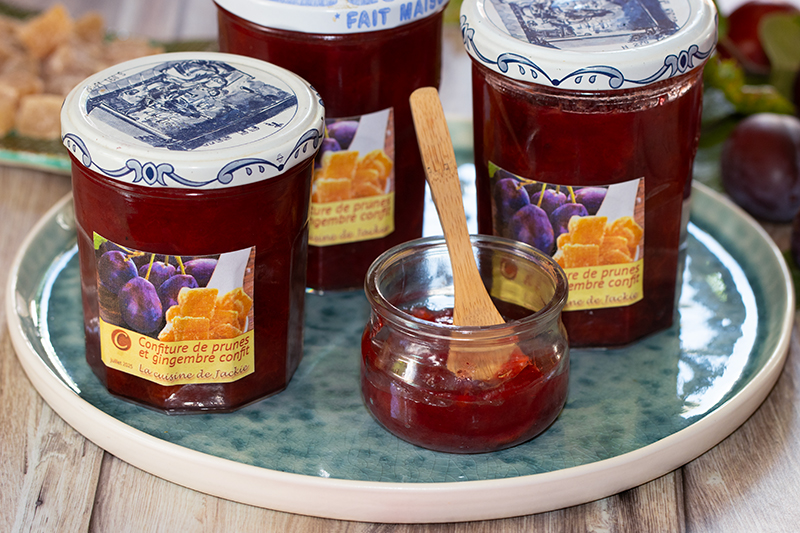 Confiture de prunes et gingembre confit