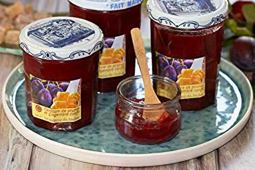 Confiture de prunes et gingembre confit