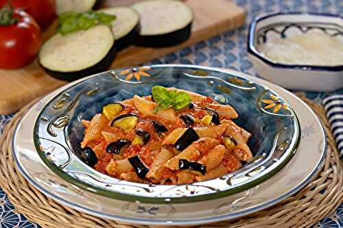 Penne rigatoni à la sicilienne à la ricotta fraîche