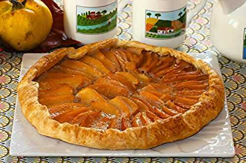 Tarte rustique aux coings, crème d’amande à la fève de Tonka