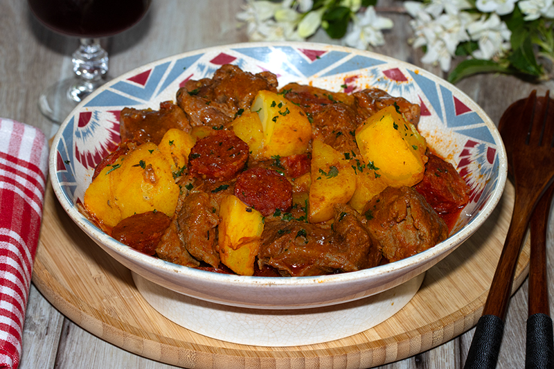 Sauté de veau au chorizo au Porto