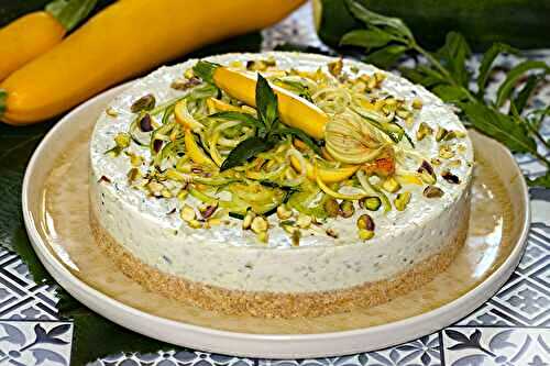 Cheesecake aux courgettes et à la menthe