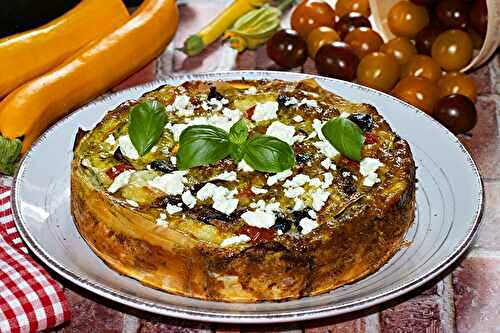 Tarte tourbillon filo estivale, courgettes, tomates et feta