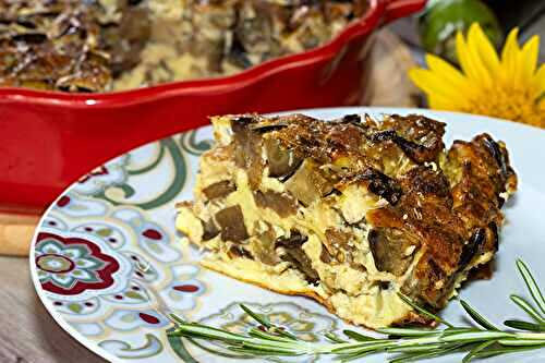 Clafoutis d’aubergines rôties marinées
