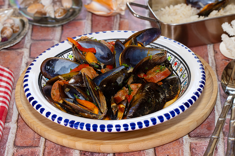 Moules crémeuses au chorizo