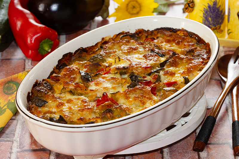 Gratin de ratatouille aux ravioles
