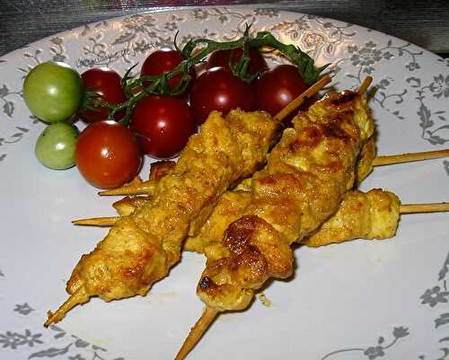 Brochettes de poulet marinées à l'indienne - la cuisine de josette