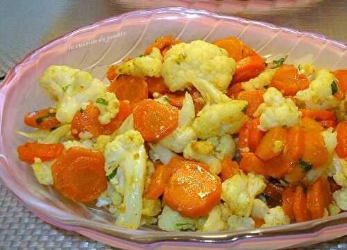 Carottes chou fleur à l'huile de coco - la cuisine de josette