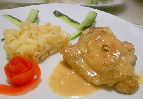 Cuisse de poulet au miel,ail et moutarde de dijon - la cuisine de josette