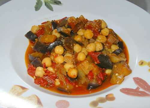 Curry d'aubergines/ tomates et pois chiche - la cuisine de josette