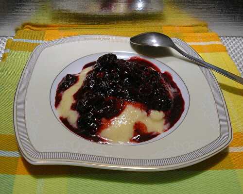 Flan aux poires au coulis de framboises - la cuisine de josette