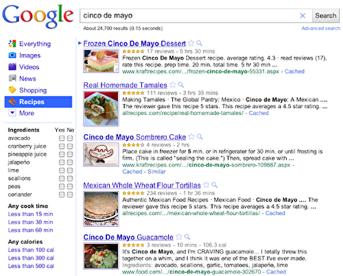 Google : Recherchez des recettes directement sur Google - la cuisine de josette