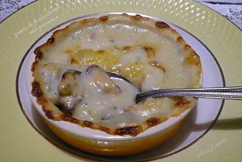 Gratin de fruits de mer aux poireaux - la cuisine de josette