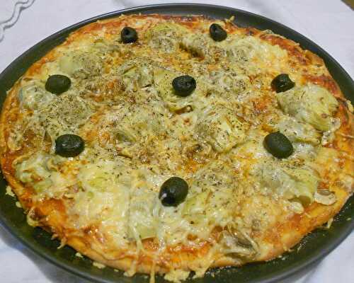 Pizza artichaut /oignon /champignon de paris - la cuisine de josette