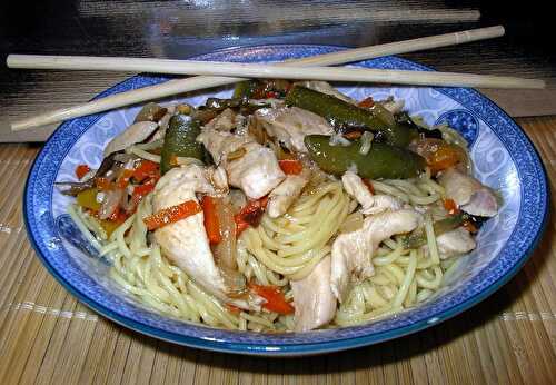 Poulet mariné et wok de légumes - la cuisine de josette