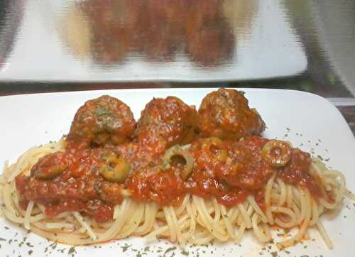 Spaghetti aux boulettes sauce marinara - la cuisine de josette