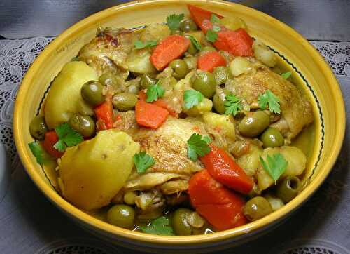 Tajine de poulet aux olives - la cuisine de josette