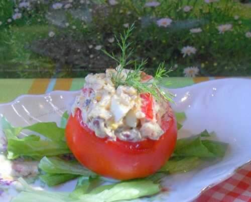 Tomate farcie aux sardines ( conserve) - la cuisine de josette