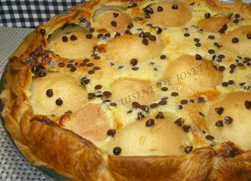 TARTE AUX POIRES ET PEPITES DE CHOCOLAT