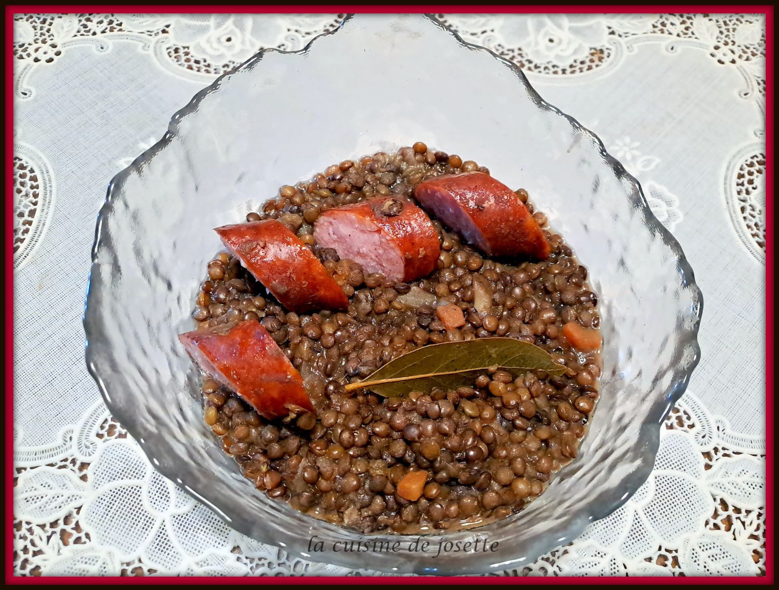  Lentilles verte du puy à la saucisse de morteau