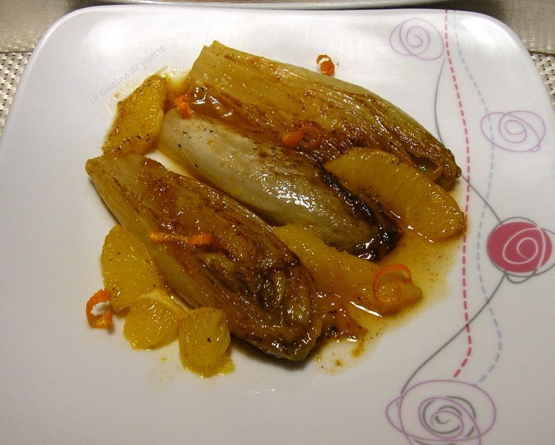 Endives braisées et caramélisés à l'orange