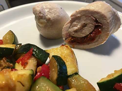 Ballotine de poulet au boursin et tomates séchées