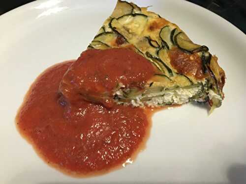 Flan de courgettes au coulis de tomates