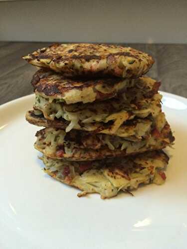 Galettes de pommes de terre aux herbes et lardons