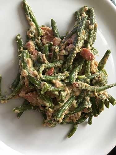 Haricots verts façon carbonara