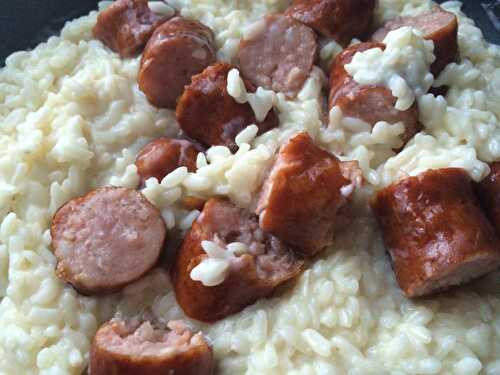 Risotto à la saucisse fumé