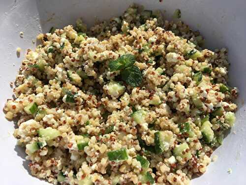 Salade de quinoa concombre feta et menthe