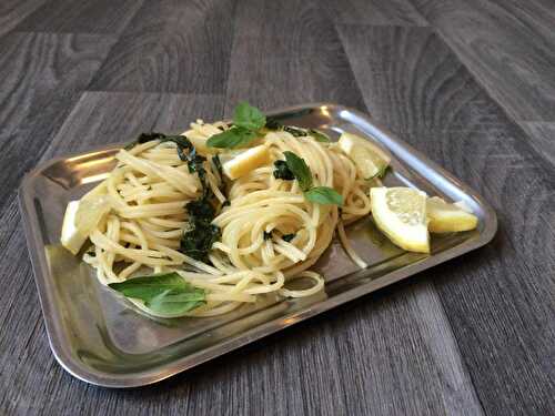 Spaghettis citron basilic