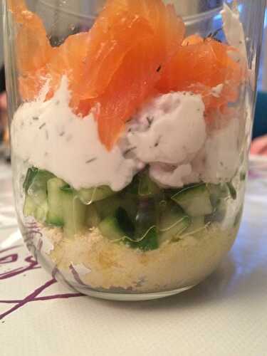 Verrine de saumon et concombre