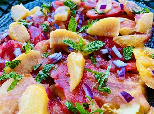 Carpaccio tomates et pêches