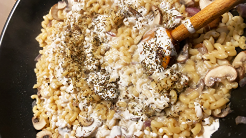 Risotto de coquillettes aux champignons - la cuisine de juju