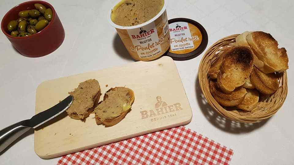 Apéro rillettes de poulet de mon partenaire Bahier. Excellent